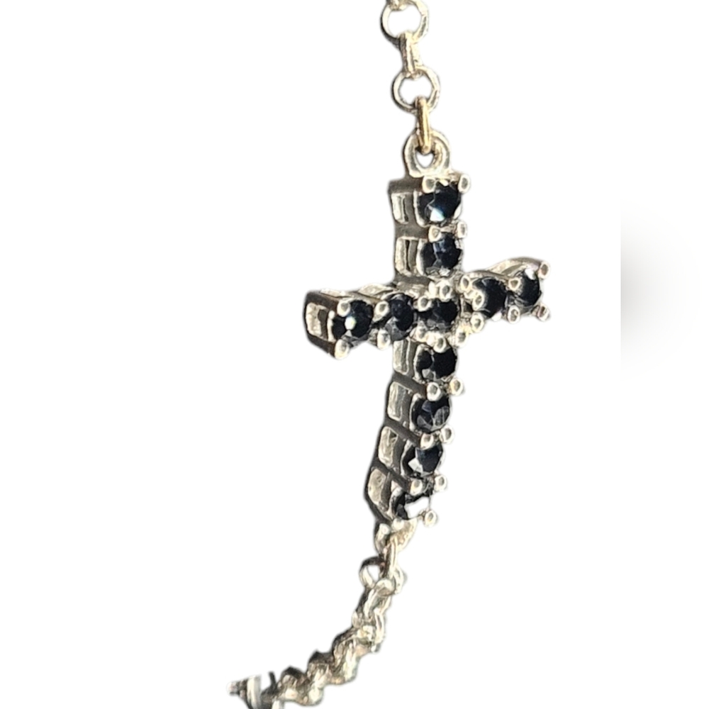 Spinel Cross Bolo Bracelet